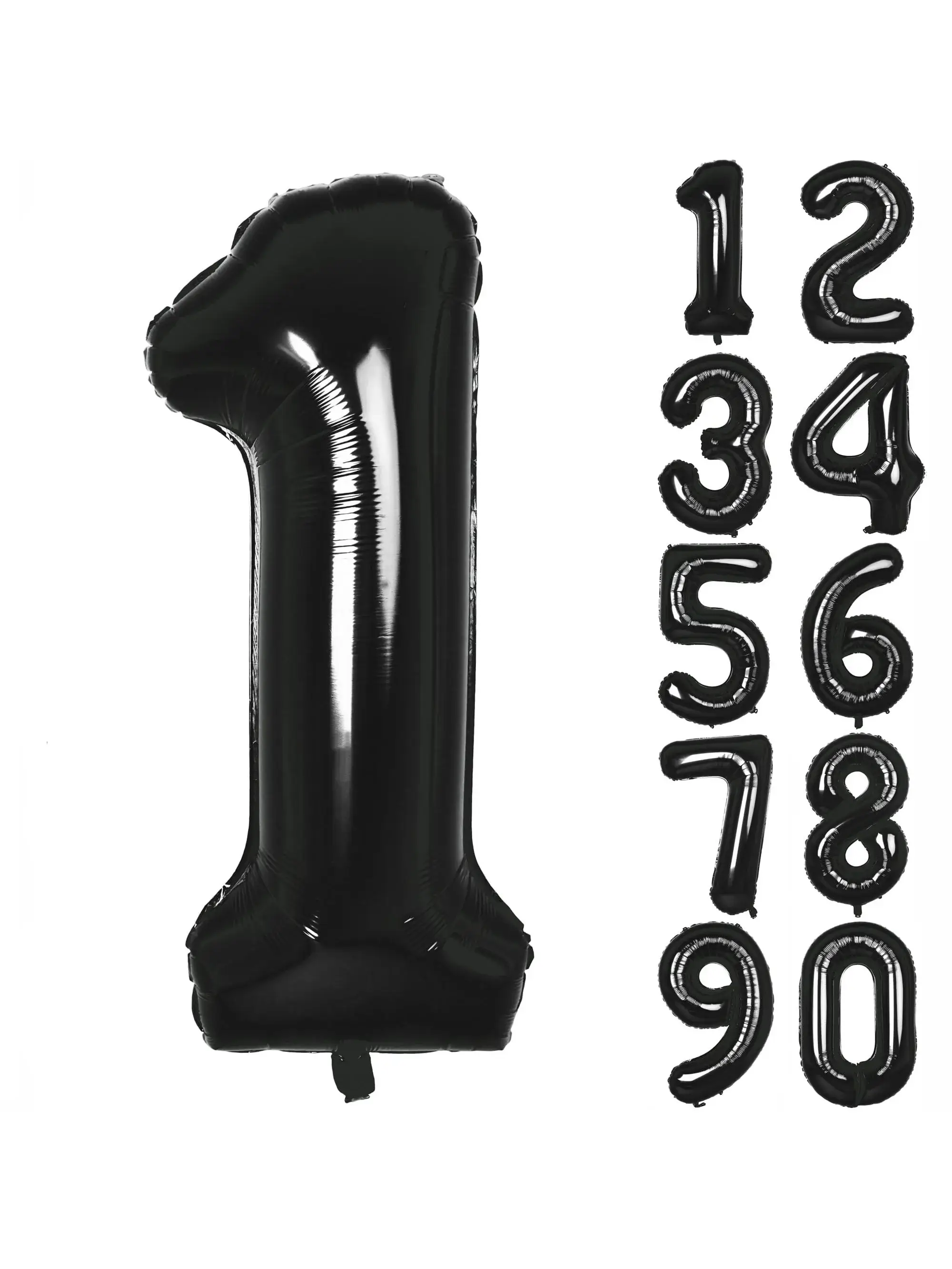 40 inch Black Number Balloons-Large Helium Foil Bi